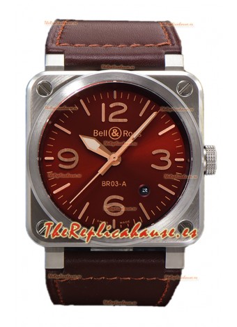 Bell and Ross BR03-A Edición Golden Heritage Acero 904L Reloj Réplica Suiza 