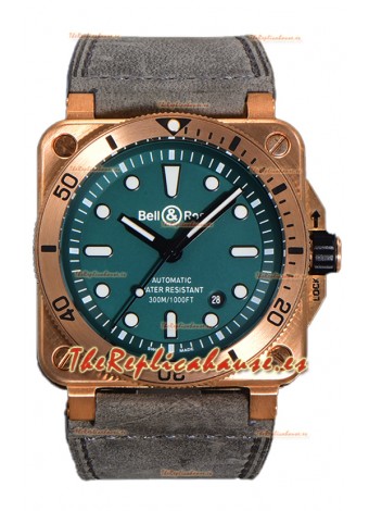 Bell & Ross BR03-92 Diver Dial Verde Caja Bronce Reloj Réplica Suiza Réplica Espejo 1:1