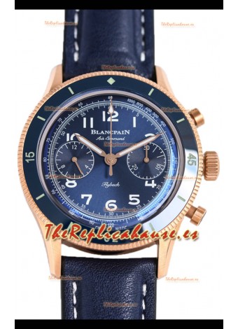 Blancpain Air Command Dial Azul Oro Rosado Reloj Réplica Suiza Espejo 1:1