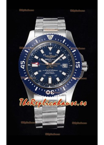 Breitling SuperOcean II 44mm 904L Caja Acero Reloj Réplica a Espejo 1:1 en Dial Azul
