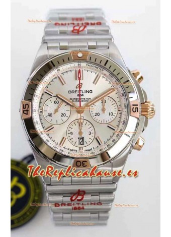Breitling Chronomat B01 42 Edition Swiss Acero 904L Oro Rosado Dial de Acero con Detalles Reloj Réplica a Espejo 1:1