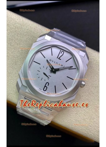 Bvlgari Octo Finissmo Edición Réplica a Espejo 1:1 Caja de Acero Inoxidable 904L Dial Blanco