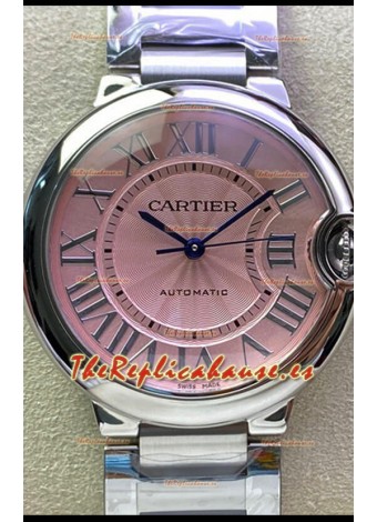 Ballon De Cartier Reloj Suizo Automático Calidad a Espejo 1:1 36MM Caja en Acero Inoxidable Dial Rosado
