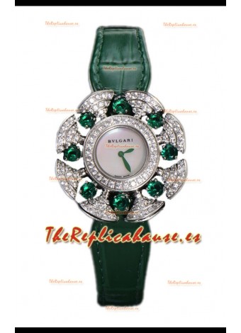 Bvlgari Divas's Edición Dream Reloj en Caja de Acero - Bisel pavimentado Diamantes Réplica Suiza