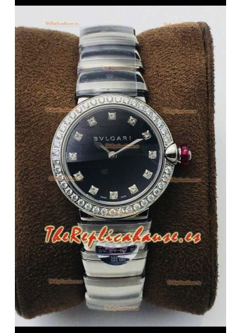 Bvlgari LVCEA Edition Reloj en Acero Inoxidable Dial Negro - Réplica a Espejo 1:1