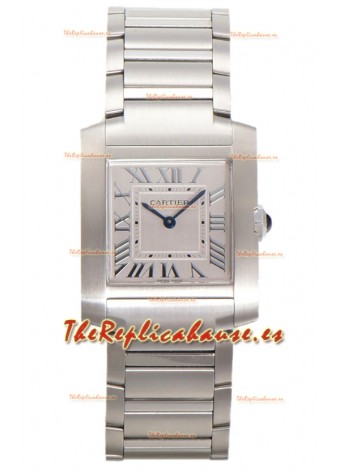 Cartier Tank Francaise Acero Inoxidable Reloj Réplica de Cuarzo Suizo 25.70MM 