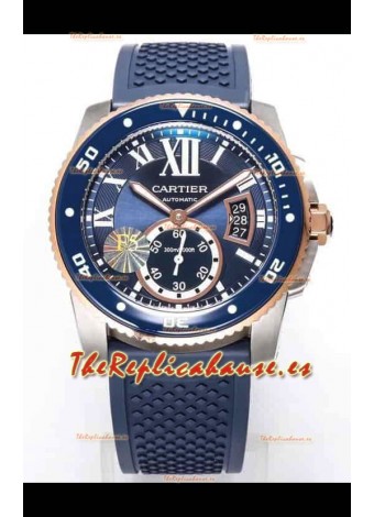 Calibre De Cartier Reloj 42MM Dial Azul Caja Acero - Reloj Réplica Espejo 1:1