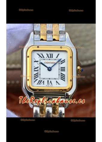 Cartier Edición PANTHERE Réplica a Espejo 1:1 2 Tonos Oro Amarillo Dial Blanco