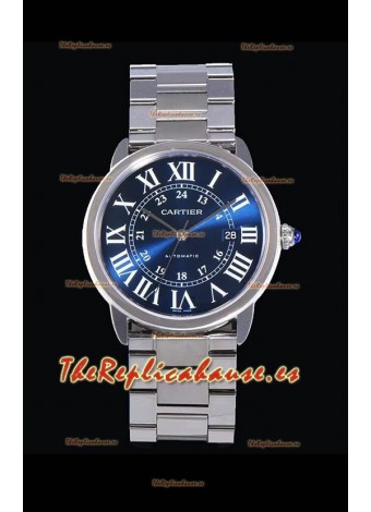Cartier "Ronde De Cartier" Reloj Réplica a Espejo 1:1 Caja de Acero Inoxidable 904L en Dial Azul