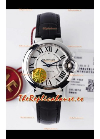 Ballon De Cartier Suizo Automático Calida Espejo 1:1 33MM Dial Blanco