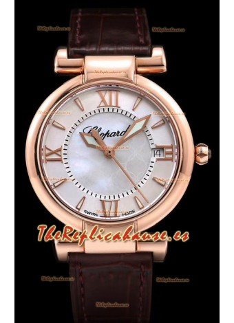 Chopard Imperiale Dial Blanco Reloj Réplica Suizo Automático Caja en Oro Rosado Acero 904L
