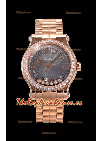 Chopard Happy Sport Reloj Réplica Suizo a espejo 1:1 36MM Caja en Oro Rosado