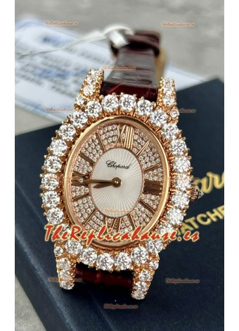 Chopard Super Clone L'Heure du Diamant Mossanites Reloj Oro Amarillo 34MM