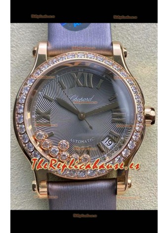 Chopard Happy Sport Reloj Espejo 1:1 Suizo Automático Reloj Réplica 36MM en Caja Oro Rosado