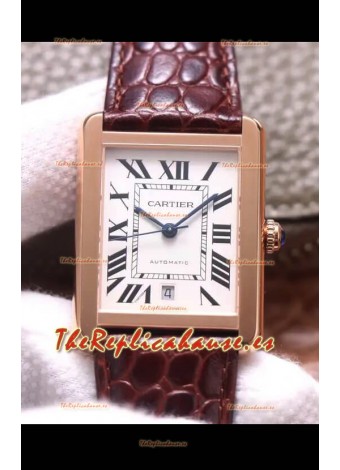 Cartier Tank Solo Reloj Suizo Automático chapado en Oro Rosado 31MM Ancho