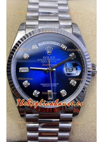 Rolex Day Date Presidential Acero 904L 36MM - Dial Azul Calidad a Espejo 1:1