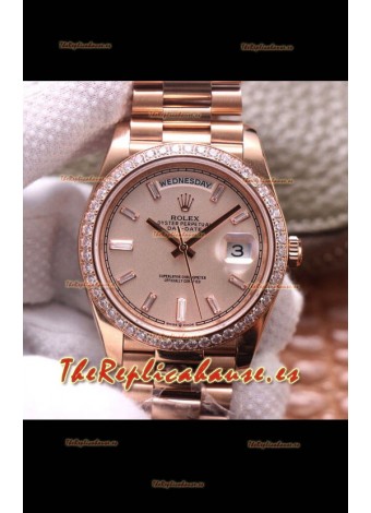 Rolex Day Date Presidential Acero 904L Oro Rosado 40MM - Dial Oro Calidad a Espejo 1:1