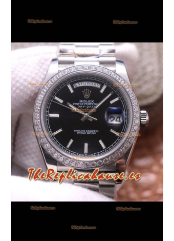 Rolex Day Date Presidential 904L Steel 40MM - Black Dial 1:1 Mirror Quality Watch