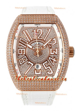 Franck Muller Vanguard V45 Edition en chapado Oro Rosado - Numerales Blancos