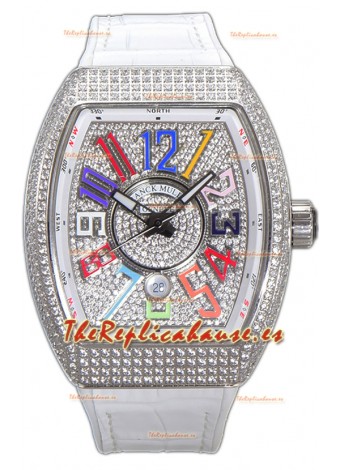 Franck Muller Vanguard V45 Dial/Caja Diamantes - Marcadores Color Dreams Reloj Suizo