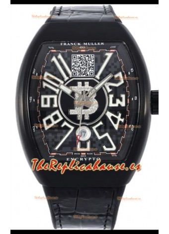 Franck Muller Vanguard Encrypto BTC V45 Caja PVD Reloj Réplica Suiza