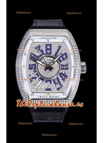 Franck Muller Vanguard Edición Crazy Hours Reloj Réplica Suizo - Numerales Azules