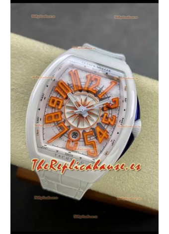 Franck Muller Vanguard Yachting Cerámica Blanca Reloj Réplica Suizo Espejo 1:1
