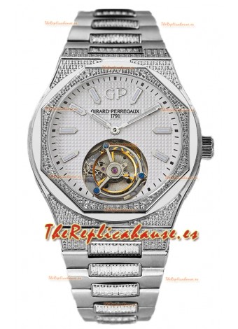 Girard Perregaux Laureato Tourbillon Dial Blanco Mirror Reloj Réplica Suiza Espejo 1:1