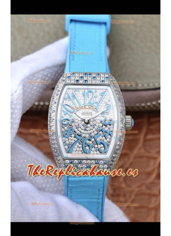 Franck Muller Vanguard Ladies Reloj Réplica Suizo a espejo 1:1 32MM Ancho Caja de Acero