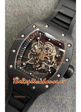 Richard Mille RM055 Caja de Cerámica Reloj Réplica a Espejo 1:1 en Correa Negra