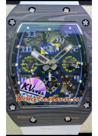 Richard Mille RM011 Felipe Massa Reloj en Calidad a Espejo 1:1 Caja de Carbono Forjado de una Sola Pieza