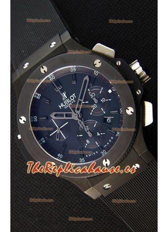 Hublot Big Bang Reloj Réplica Suizo todo el Revestimiento PVD color Negro Réplica a Espejo 1:1