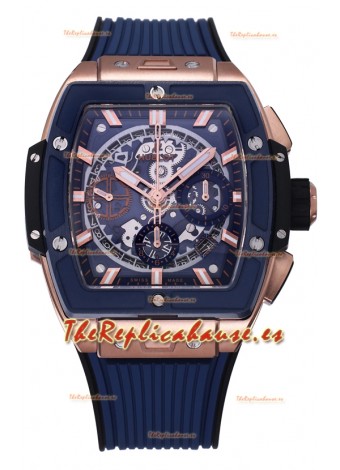 Hublot Spirit of Bang Caja Oro Rosado Dial Azul Bisel Cerámica - 42MM Réplica Suiza