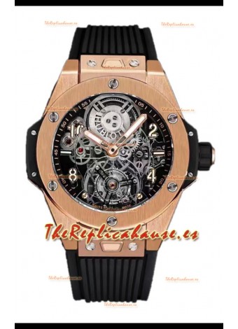 Hublot Big Bang Tourbillon Reloj Caja Oro Rosado en 45MM Réplica Espejo 1:1
