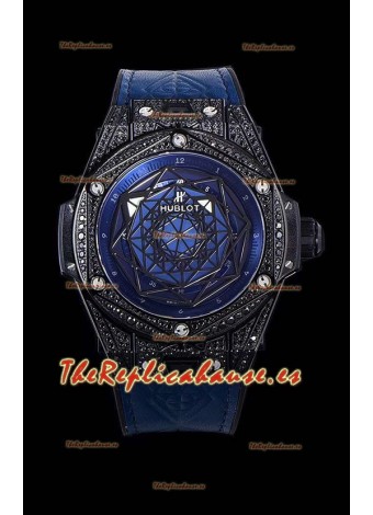 Hublot Big Bang One Click Sang Bleu Reloj Réplica a espejo 1:1 en Caja de Cerámica - 45MM