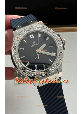 Hublot Classic Fusion Acero Inoxidable 33MM Dial Azul Reloj Movimiento Cuarzo Suizo Calidad Espejo 1:1