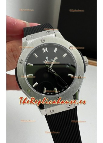 Hublot Classic Fusion Acero Inoxidable 33MM Dial Negro Reloj Movimiento Cuarzo Suizo Calidad Espejo 1:1