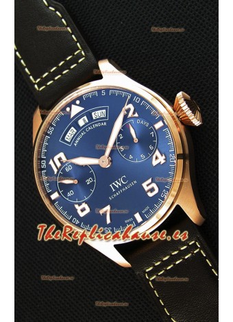 IWC Big Pilot Annual Calender Dial de Acero color Azul Réplica a Espejo 1:1