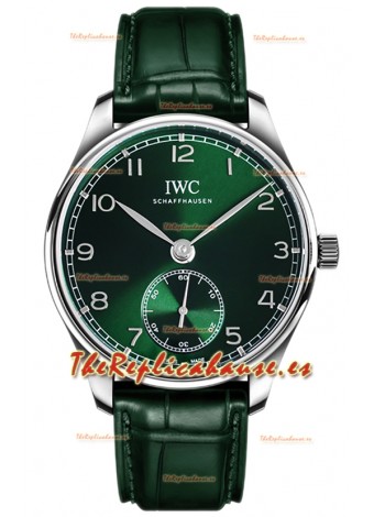 IWC Portugieser Automático 40 IW358310 Dial Verde Acero Inoxidable Reloj Réplica Espejo 1:1 