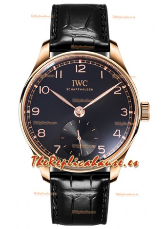 IWC Portugieser Automático 40 IW358310 Dial Negro Oro Rosado Reloj Réplica Espejo 1:1 