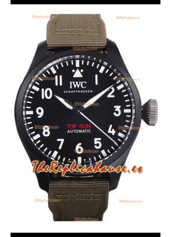 IWC Big Pilot's IW326906 Edición Top Gun 43MM Correa Khaki Nylon Cerámica Réplica Suiza 