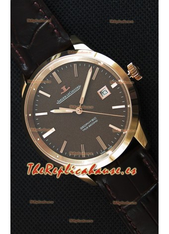 Jaeger LeCoultre Geophysic True Second Reloj Réplica Suizo en Oro Rosado Dial en color Marron