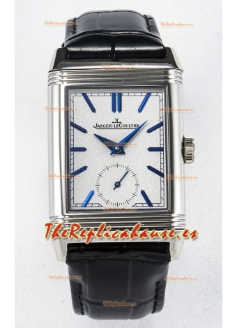 Jaeger-LeCoultre Reverso Super Clone DuoFace Azul/Blanco Reloj Réplica Acero
