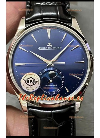 Jaeger LeCoultre Master Ultra Thin Moon Dial Azul Acero 904L Reloj Réplica a Espejo 1:1