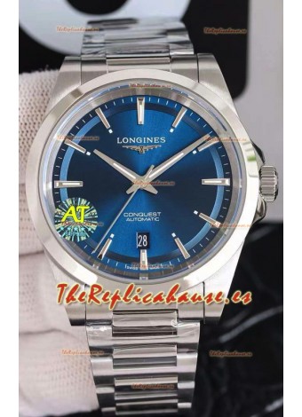 Largoines Conquest Automatic Dial Azul Reloj Automático en Caja Acero