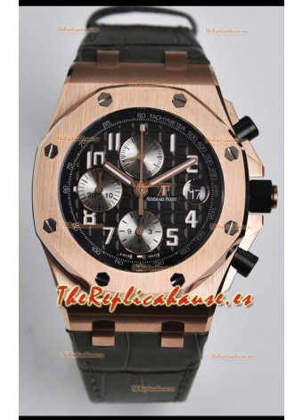 Audemars Piguet Royal Oak Offshore Dial Negro Reloj Réplica Cronógrafo a Espejo 1:1 - Acero 904L