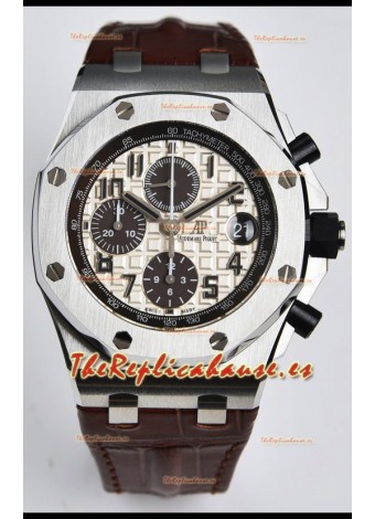Audemars Piguet Royal Oak Offshore Dial Blanco Reloj Réplica Cronógrafo a Espejo 1:1 - Acero 904L