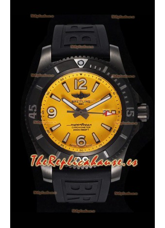 Breitling Superocean Automatic 46 Acero Negro - Dial Amarillo Caja con revestimiento DLC