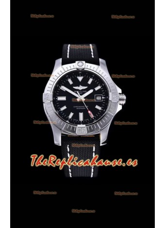 Breitling Avenger 43 Automatic Dial Negro Correa de Piel Reloj Réplica Suizo a Espejo 1:1