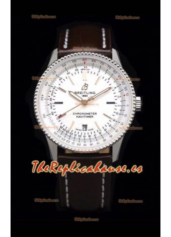 Breitling Navitimer 1 Automatic Reloj Réplica Suizo Dial en Blanco - Correa de Piel